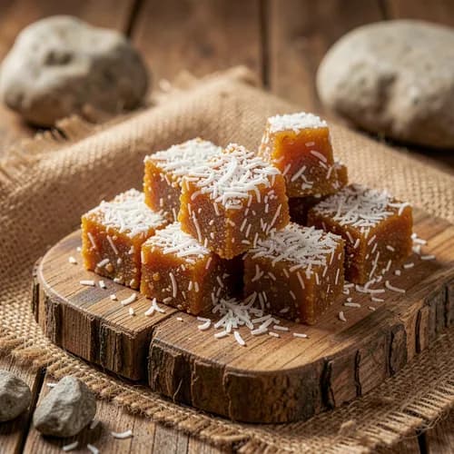 Coconut Burfi (Jaggery)