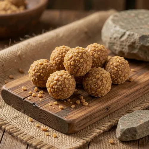 Pounded Groundnut Laddu (Jaggery)