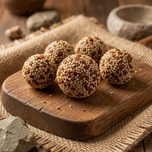 Pounded Sesame Laddu (Jaggery)